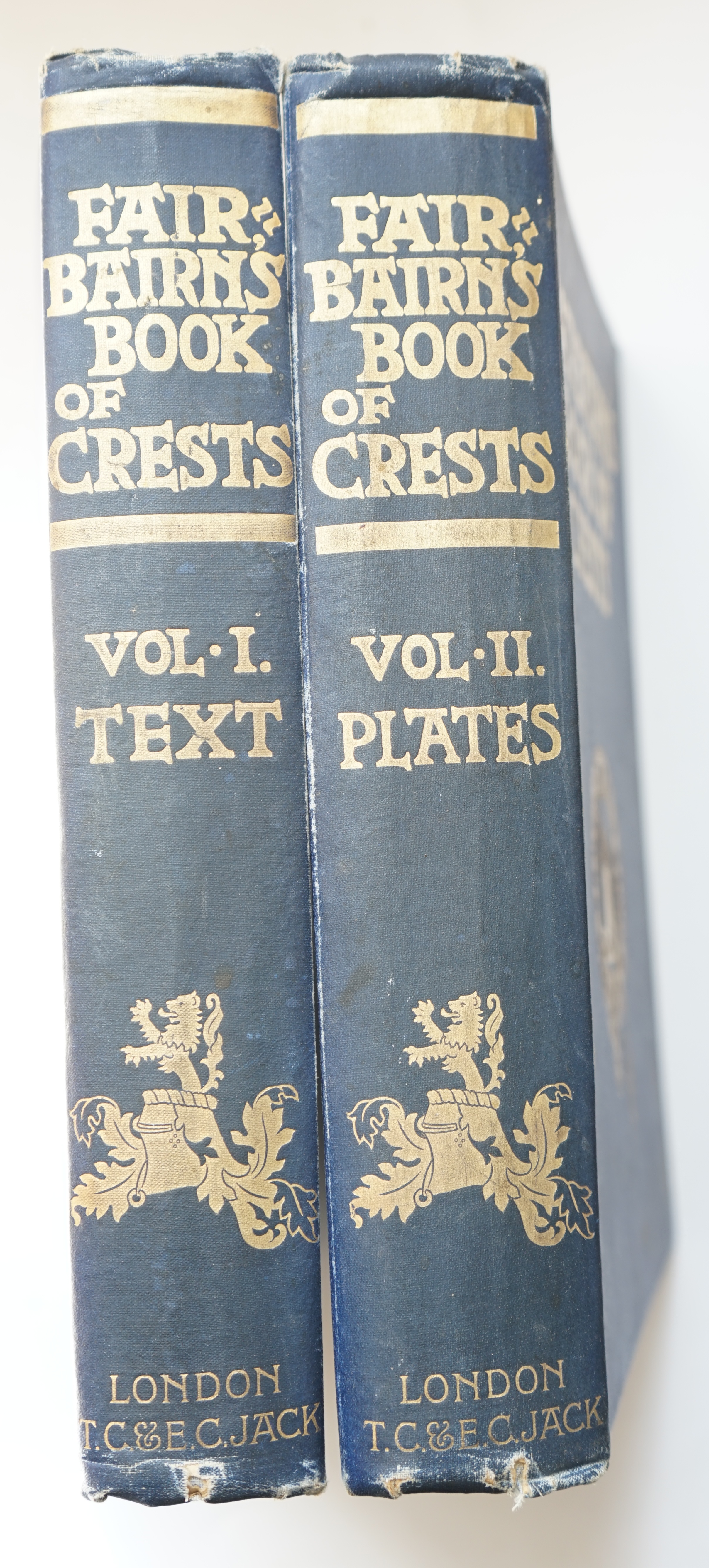 Fairbairn, James - Fairbairn’s Book of Crests of the Families of Great Britain and Ireland, 4th edition, 2 vols. 4to, blue cloth gilt, with 314 plates, T.C & E.C. Jack, London, 1905.